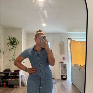 Denim Button-Up Dress